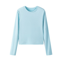 Nouveau T-shirt tendance automne 2024 pour femmes, style européen et américain, haut uni à col rond et manches longues