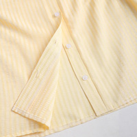 Robe Chemise Rayée Femme à Manches Courtes, Col Boutonné, Taille Cintrée, Ourlet Évasé – Style Preppy Décontracté pour l'Été, Quotidien et le Bureau