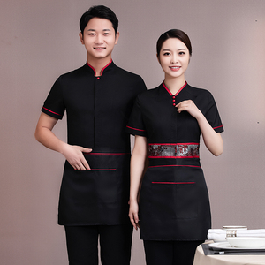 Uniforme de restaurant classique chinois pour serveur et <span class=keywords><strong>serveuse</strong></span>, restaurants de restauration rapide, uniforme de serveur rouge - Product Image 4