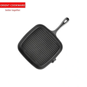 Sartén cuadrada de hierro fundido precurada a precio de fábrica para asar, sartén para bistecs, sartén cuadrada de hierro fundido para asar - Product Image 1