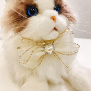 Pet Luxury Fiber Bow <b>Necklace</b> <b>Small</b> Dog Birthday Party Decoration Valentine's Day Gift Fashion <b>Small</b> Animal Collar - Product Image 4