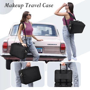 3 Layer <b>Makeup</b> Bag Professional <b>Makeup</b> <b>Case</b> Travel Cosmetic Organizer Large <b>Makeup</b> Artist Storage with Adjustable Dividers - Product Image 4