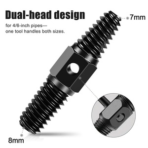 Extracteur de vis métrique à double extrémité 4/6 pour vis à filetage inversé, outil de démontage de vis endommagées et de tuyaux cassés - Product Image 5