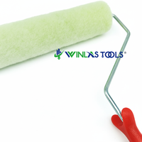 Vente en gros Polyester Tissu personnalisé Maison Manche en plastique Rouleau à peinture Outils Rouleau à peinture 9''