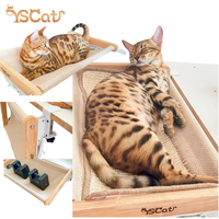 En gros, Arbre à chat d'intérieur de luxe en bois massif, style moderne, avec escalier pour chat, table design pour salon et lit-nid, pour l'hiver