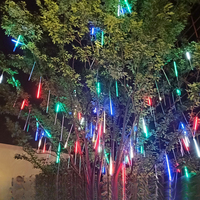 Guirlandes lumineuses LED imperméables pour l'extérieur, effet pluie de météores, double face, décoratives, clignotantes, pour Noël
