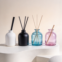 Bouteille d'aromathérapie en verre mat et transparent, flacon vide pour diffuseur à bâtonnets, pour décoration parfumée de table