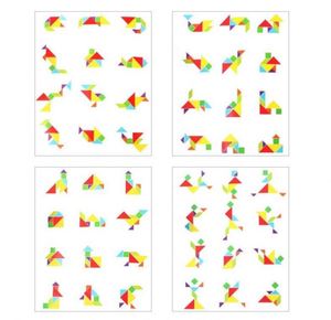 Livre de puzzles magnétiques éducatifs en bois STEM : Jeux de formes, Tangram et puzzles de modèles - Product Image 6