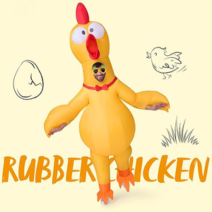 Divertido Disfraz Inflable de Pollo Gritón para Halloween, Traje de Cuerpo Completo para Adultos, Cosplay, Fiesta, Unisex, Poliéster, Fácil de Instalar - Product Image 4
