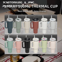 Bouteille isotherme intelligente numérique 500 ml en acier inoxydable avec affichage LED de la température pour le bureau et la salle de sport (adultes)