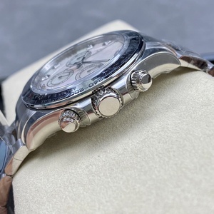 Reloj con esfera MOP blanca <span class=keywords><strong>natural</strong></span>, marcadores de diamantes, cronógrafo, taquímetro, reloj mecánico automático de 40 mm, reloj de acero inoxidable para hombre - Product Image 4