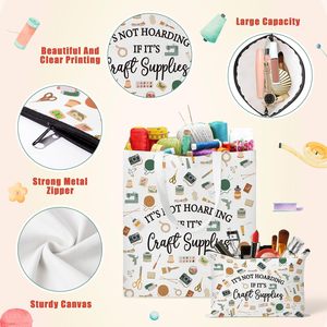 Set di Borse in Tela per Artigiani - Non <span class=keywords><strong>è</strong></span> lo spiluzzamento <span class=keywords><strong>se</strong></span> si tratta di borse tote in tela per il fai da te, pochette per il trucco, borse riutilizzabili per la spesa, regalo - Product Image 4