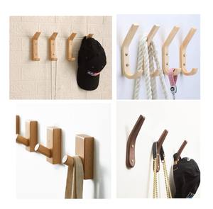Crochets à vêtements en bois à fixer au mur pour suspendre des chapeaux et des sacs lourds, crochets muraux durables pour l'entrée - Product Image 3