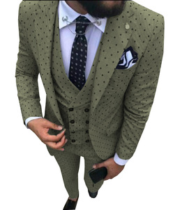Abiti da <span class=keywords><strong>uomo</strong></span> LL124 Wave Point tre pezzi abiti da <span class=keywords><strong>uomo</strong></span> Casual da ufficio pendolare abiti da sposa (Blazer gilet + pantaloni) - Product Image 4
