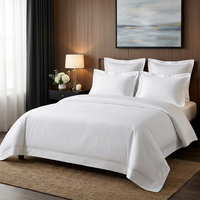 Parure de lit de luxe en jacquard blanc uni, 100 % coton, pour hôtels de luxe, vente en gros, taille personnalisée