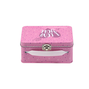 Scatola di Latta Vintage per Pranzo in Metallo, Contenitore Quadrato Grande per <span class=keywords><strong>Biscotti</strong></span> in Metallo Dorato - Product Image 2