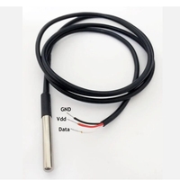 Sensor Suhu DS18b20 Tahan Air Asli Baru dengan Terminal XH2.54-3P, Panjang Kabel 1m