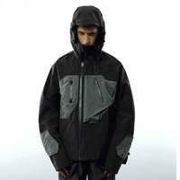 Veste à capuche double fermeture éclair pour homme, style mode personnalisé, coupe ample, hardshell, pour le printemps, les loisirs et les sports de plein air