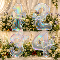Vente en gros de ballons numériques transparents en forme d'arc de 40 pouces, colorés, pour décorations de fête d'anniversaire