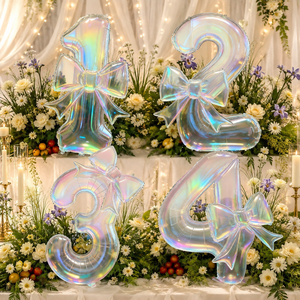 Palloncini Numerici Trasparenti Colorati a Forma di Fiocco da 40 Pollici per Decorazioni di Feste di Compleanno, Vendita all'Ingrosso - Product Image 1