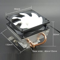 Offre Spéciale : Refroidisseur CPU à 2 Caloducs, Ventilateur 90mm, TDP 95W, Dissipateur Horizontal pour Joueurs AMD/Intel et Processeurs de Bureau