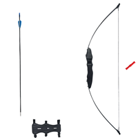 Ensemble d'arc et de flèches de chasse à tir droit noir de 30 à 40 livres avec cordage d'arc - Droitier pour les débutants en chasse