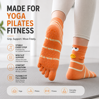 Chaussettes antidérapantes à cinq doigts personnalisées avec semelle en silicone pour yoga, pilates et fitness, marque privée OEM, faible MOQ