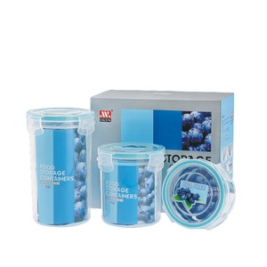 Round Plastic Meal Prep Food Storage containers set of 3