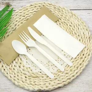 ECO FRIENDLY PRODUCTS Custom Disposable Cutlery Sets Individually Packaging 100% PLA Tableware Cpla Spoon