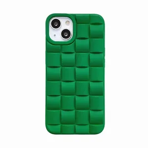 3D Relief Woven Grid Matte Soft Candy Case For iPhone 13 12 11 Pro Max X XR XS 7 8 6 Plus SE 3 Shockproof Bumper Back Cover Capa