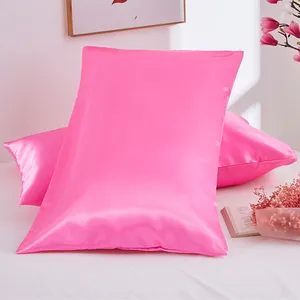 capas de almofada ao ar livre 28x28 Suppliers-Capas para almofadas, atacado cor sólida 20x26 polegadas rosa de luxo cetim faux seda travesseiro