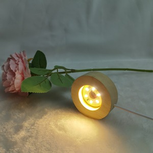 Base lumineuse en bois massif moderne boule de cristal en bois veilleuse 5V LED support de lampe créatif ornements artisanaux <span class=keywords><strong>prix</strong></span> de gros - Product Image 6