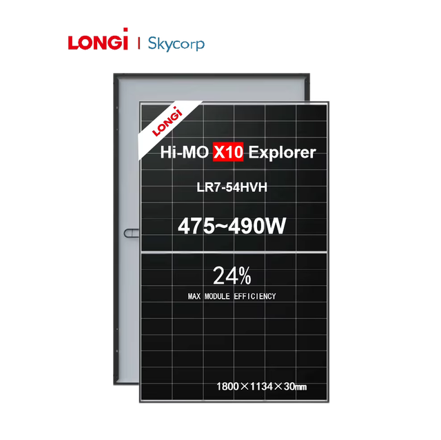 Longi Hi-MO X10 Explorer LR7-54HVH Single Glass Black Frame Monocrystalline 475W 480W 485W 490W Photovoltaic Panels Modules