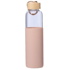 Bán buôn 24 oz bơm lại sạch Vòng nước giải khát chai nước thủy tinh với nắp tre - Product Image 1
