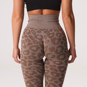Collants d'entraînement taille haute sans couture pantalons de sport pour femmes Leggings imprimés léopard animaux - Product Image 6