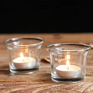 玻璃蜡烛碗蜡烛制作容器结婚杯装饰茶灯玻璃锥形烛台玻璃芳香疗法