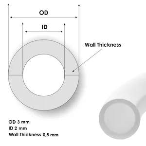 Tube PTFE personnalisé en usine Tube FEP flexible Tube PFA Alésage lisse/ligne de tubes PTFE antistatique ondulée