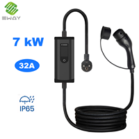 Nouveau chargeur portable d'urgence pour véhicules électriques 7KW 32A EVSE, boîte de charge Plug & Play Type 2 IP65, câble de 5M pour véhicule électrique