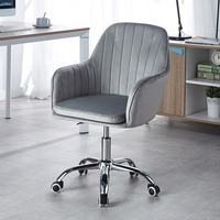 WDY Vente en gros de chaise de bureau douce et confortable fauteuil rotatif chaise de bureau à domicile en velours rose pour filles
