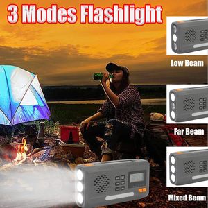 Nouvelle <span class=keywords><strong>radio</strong></span> numérique AM/FM à manivelle solaire d'urgence 2000 mAh avec prise casque, lampe torche LED et batterie externe - Product Image 6