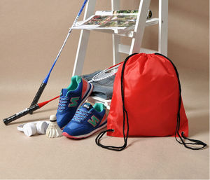 Custom Made Logo Waterproof Unisex Drawstring Backpack Chain Strap 23L Capacity <b>Black</b> 210D Polyester Beach Theme Allright Brand - Product Image 2