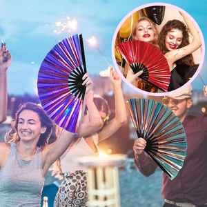 Abanico Plegable de Mano Grande de PVC Plástico Personalizado de 33 cm (13 Pulgadas) para Promoción, Abanico Plegable de Bambú Personalizado Grande para Bailar - Product Image 2