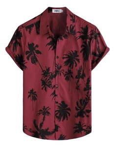 Camisa Hawaiana de Manga Corta Casual de Rayón Popelín con Estampado Digital, Diseño Nuevo 2026, para Hombre, Verano, Playa - Product Image 1