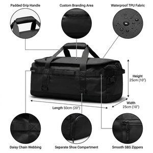 Borsa Sportiva Personalizzata Lulu 2-in-1, Zaino da Viaggio 45L, Borsa da Palestra per Uomo, Borsa da Weekend - Product Image 3
