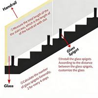 Balustrade de piscine moderne en verre trempé sans cadre en acier inoxydable, avec embout réglable en hauteur, installation facile DIY pour balcon
