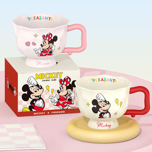 Mug en céramique Mickey Mouse avec poignée, design cartoon, pour café, thé, petit-déjeuner, cadeau pour couple, printemps 2025 - Product Image 1