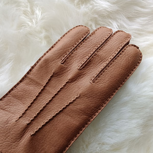<span class=keywords><strong>Gants</strong></span> de conduite en cuir de cerf pour homme et femme, doublés de laine d'<span class=keywords><strong>hiver</strong></span>, couture à la main, logo personnalisé, support d'échantillon - Product Image 3