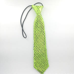 Cravates brodées Styles décontractés scintillants scène correspondant élastique cravate réglable Polyester solide smoking hommes cravate à paillettes pour la fête - Product Image 5