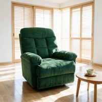Fauteuil inclinable manuel extensible en velours, idéal pour la détente, canapé une place pour salon, mobilier adapté aux personnes âgées