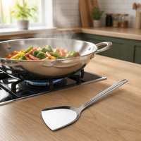 Set Peralatan Dapur Baja Tahan Karat yang Tahan Lama Desain Terpadu Tempat Peralatan Memasak Aman untuk Mesin Pencuci Piring Sendok dan Sop